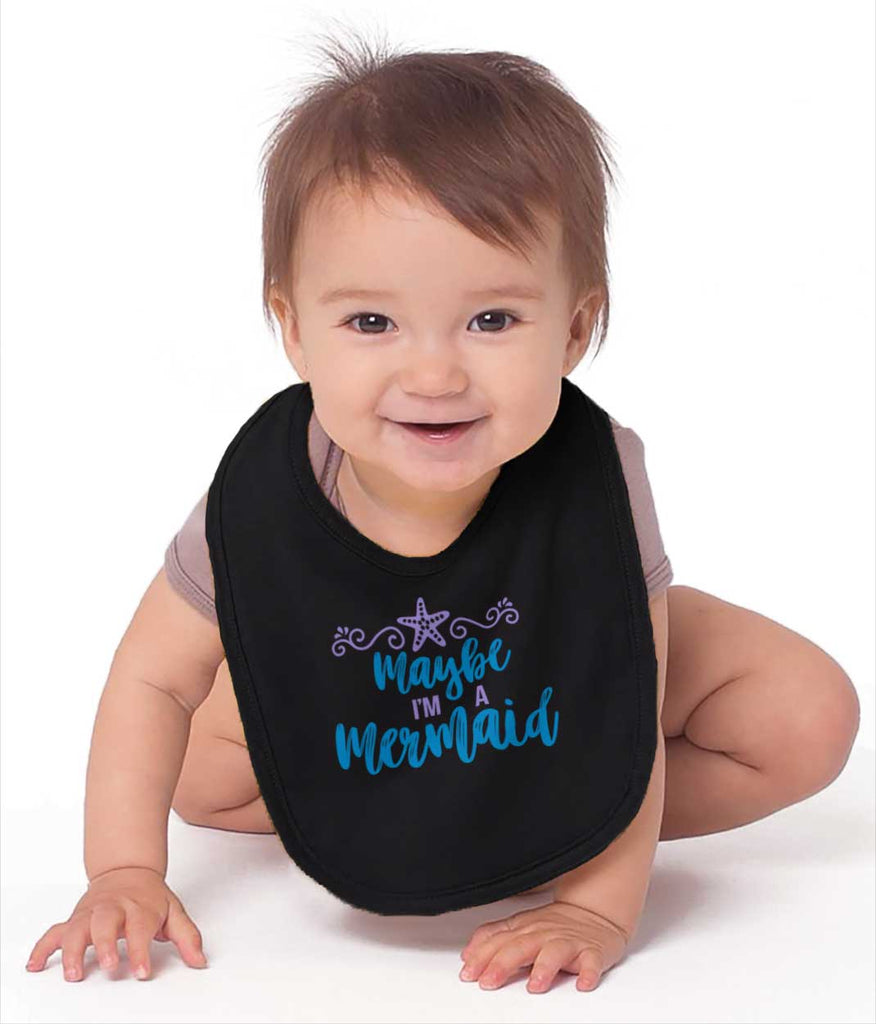 Maybe I'm A Mermaid Infant Baby Bib-Direct To Garment Print-Brisco Baby