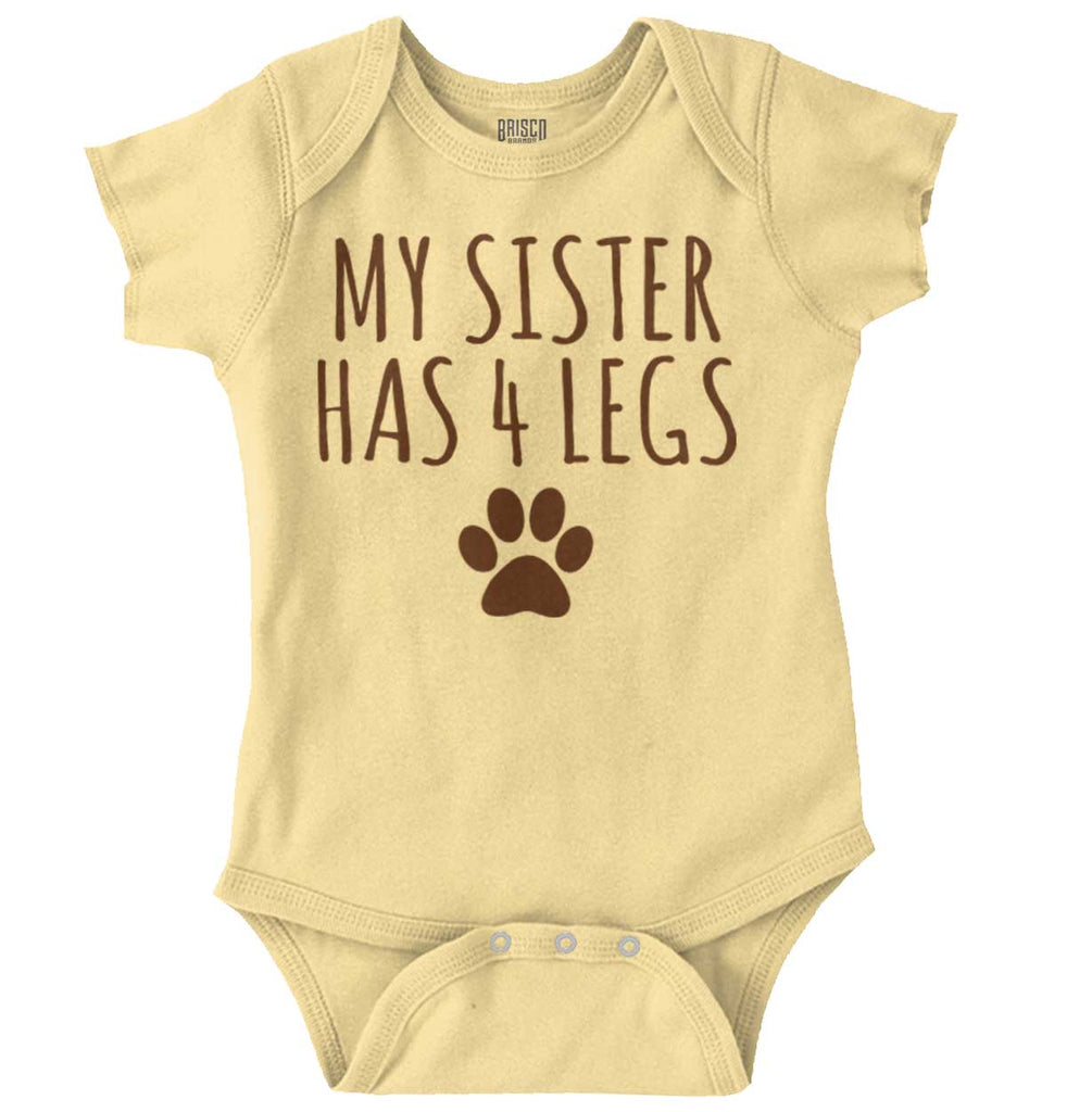 Sister has 4 legs Romper Bodysuit-Direct To Garment Print-Brisco Baby