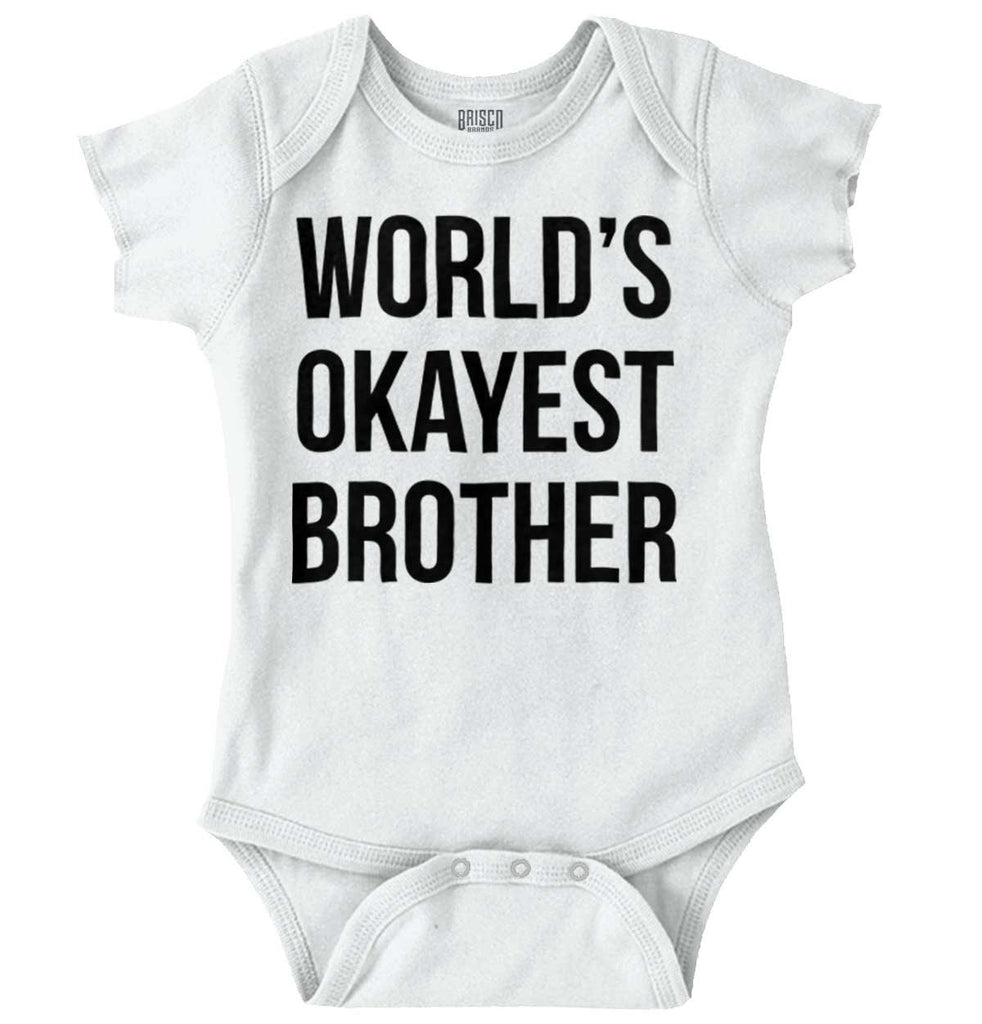 World's Okayest Brother Romper Bodysuit-Direct To Garment Print-Brisco Baby