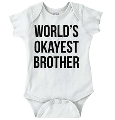 World's Okayest Brother Romper Bodysuit-Direct To Garment Print-Brisco Baby
