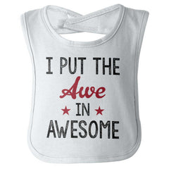 Awe in Awesome Infant Baby Bib-Direct To Garment Print-Brisco Baby