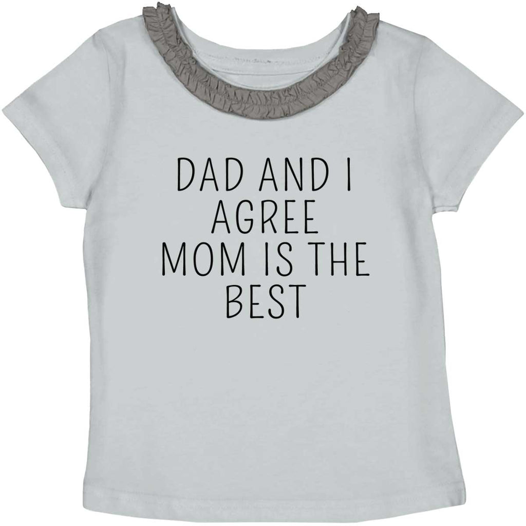 Mom Is Best Toddler Ruffled Trim T-Shirt-Direct To Garment Print-Brisco Baby