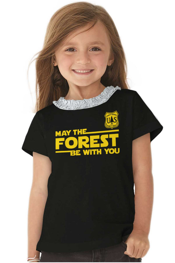 May The Forest Toddler Ruffled Trim T-Shirt-Direct To Garment Print-Brisco Baby