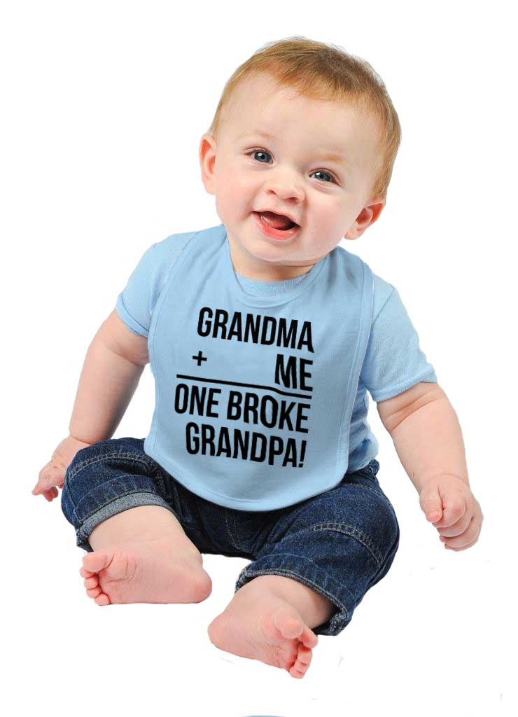 One Broke Grandpa Infant Baby Bib-Direct To Garment Print-Brisco Baby