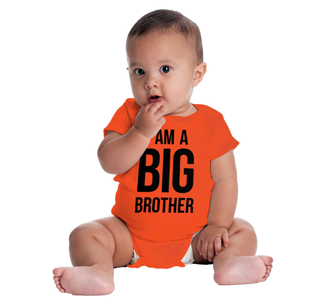 I Am A Big Brother Romper Bodysuit-Direct To Garment Print-Brisco Baby