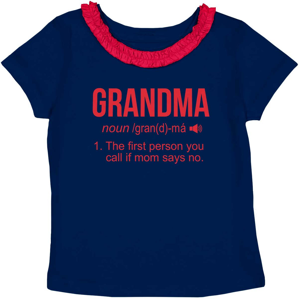 Grandma Toddler Ruffled Trim T-Shirt-Direct To Garment Print-Brisco Baby