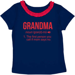 Grandma Toddler Ruffled Trim T-Shirt-Direct To Garment Print-Brisco Baby