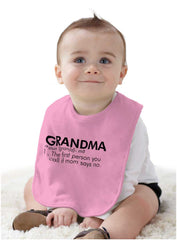 Grandma Defined Infant Baby Bib-Direct To Garment Print-Brisco Baby