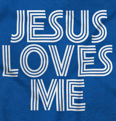 Christ Loves Me Ringer Romper Bodysuit-Direct To Garment Print-Brisco Baby