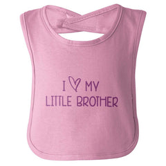 I Love My Little Brother Infant Baby Bib-Direct To Garment Print-Brisco Baby