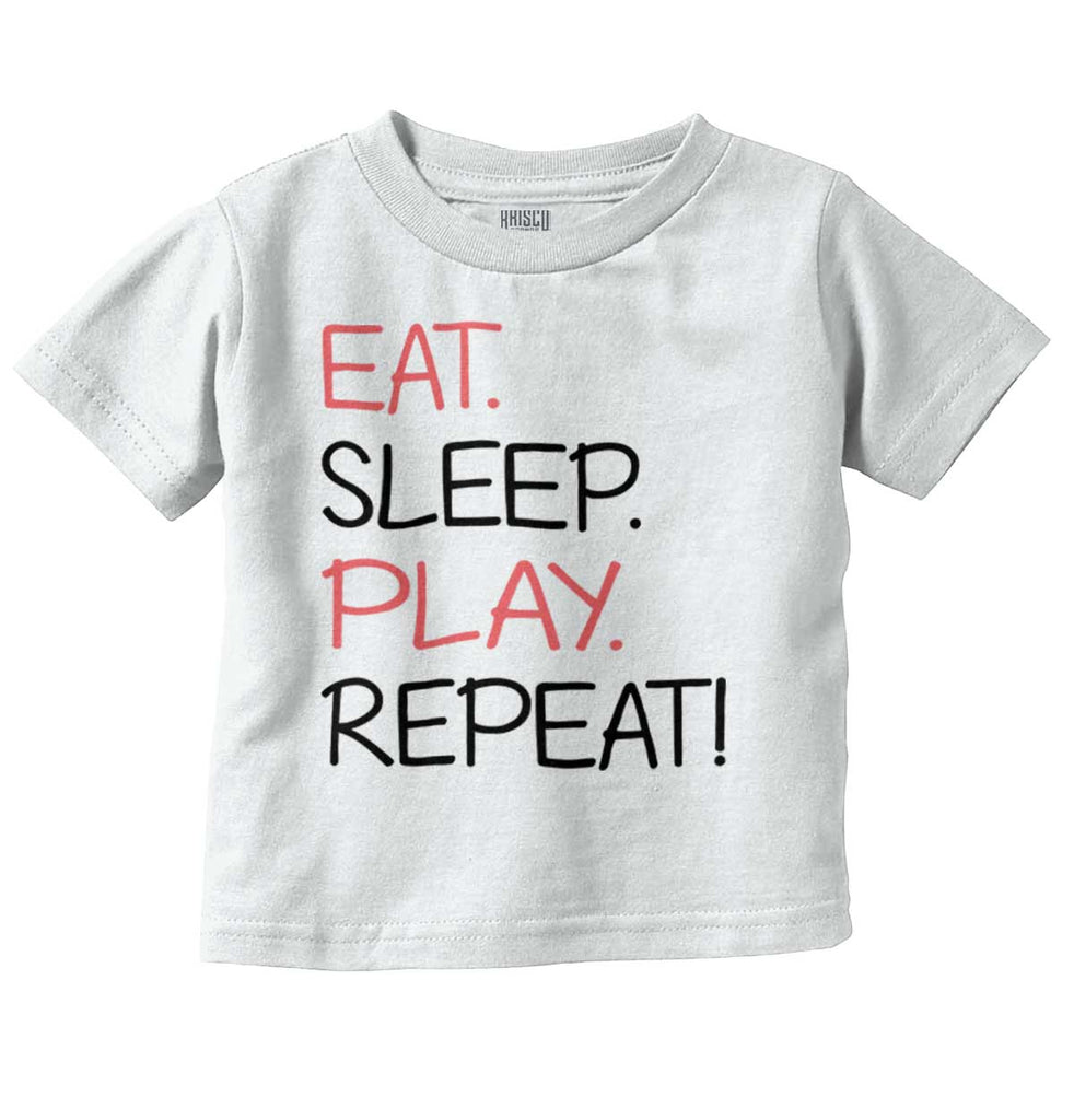 Eat Sleep Play Infant Toddler T Shirt-Direct To Garment Print-Brisco Baby