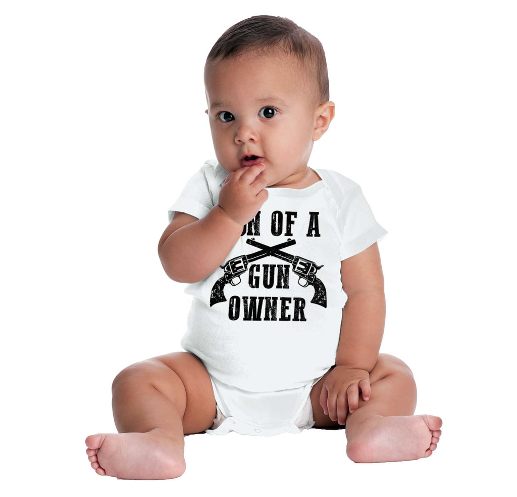 Son Gun Owner Romper Bodysuit-Direct To Garment Print-Brisco Baby