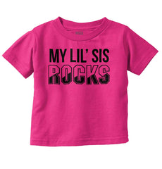My Lil' Sis Rocks Infant Toddler T Shirt-Direct To Garment Print-Brisco Baby