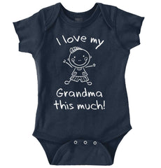Love My Grandma Romper Bodysuit-Direct To Garment Print-Brisco Baby