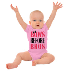 Bows Before Bros Romper Bodysuit-Direct To Garment Print-Brisco Baby