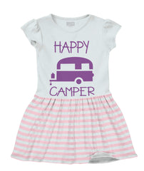 Happy Camper Baby Striped Skirt Dress-Direct To Garment Print-Brisco Baby