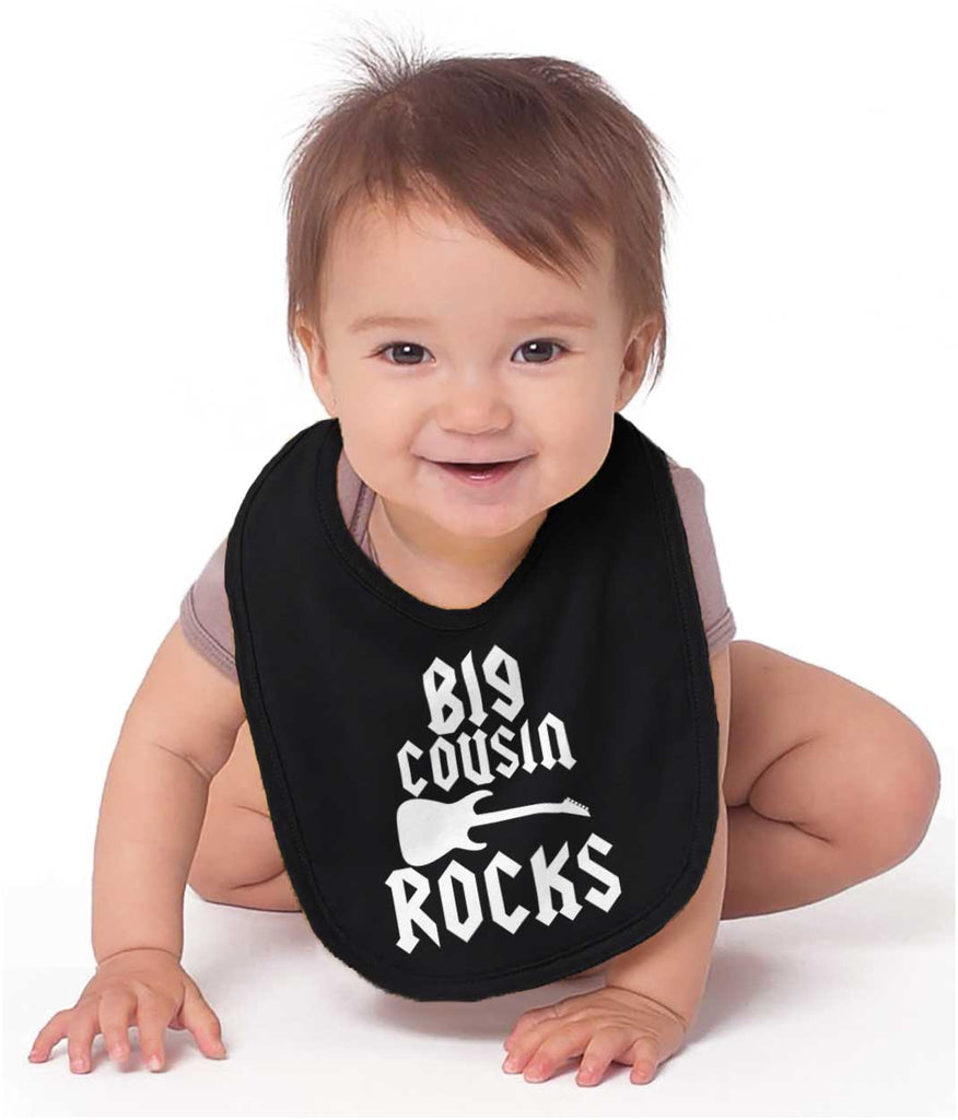 Big Cousin Rocks Infant Baby Bib-Direct To Garment Print-Brisco Baby