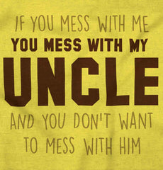 Mess With My Uncle Romper Bodysuit-Direct To Garment Print-Brisco Baby