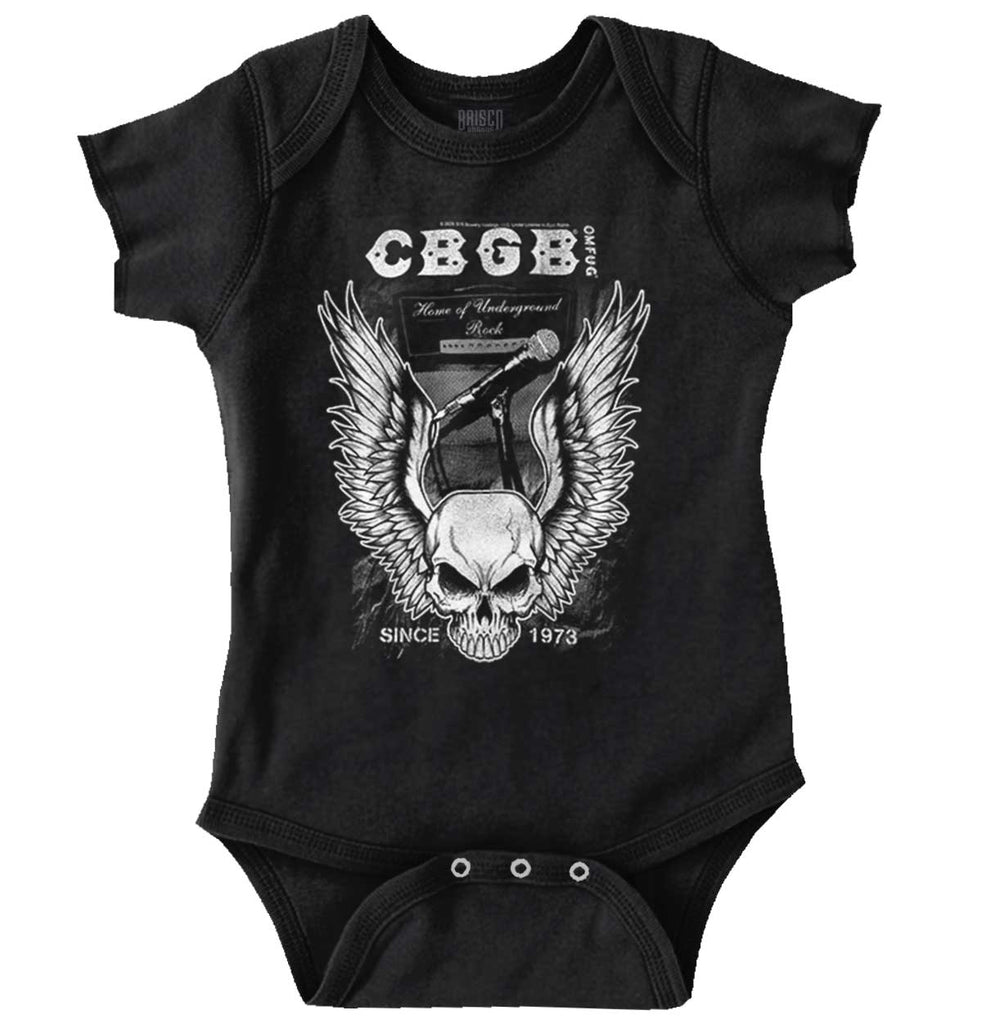CBGB Wings Romper Bodysuit-Direct To Garment Print-Brisco Baby