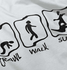 Crawl Walk Surf Toddler Football Jersey Tee-Direct To Garment Print-Brisco Baby