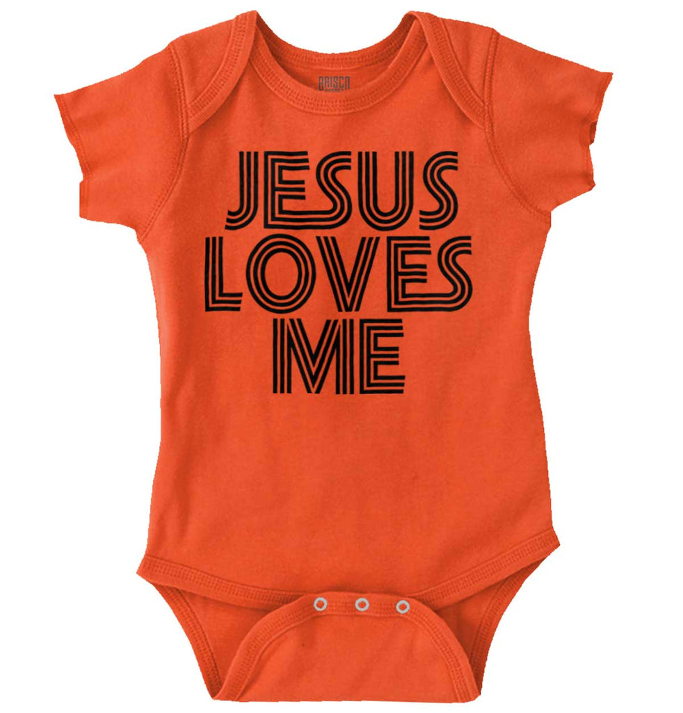 Christ Loves Me Romper Bodysuit-Direct To Garment Print-Brisco Baby
