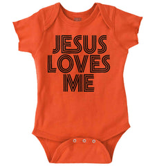 Christ Loves Me Romper Bodysuit-Direct To Garment Print-Brisco Baby