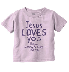 Jesus Loves You Infant Toddler T Shirt-Direct To Garment Print-Brisco Baby