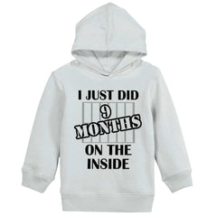 9 Months On The Inside Toddler Pullover Hoodie-Direct To Garment Print-Brisco Baby