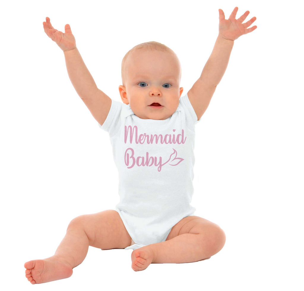 Mermaid Baby Romper Bodysuit-Direct To Garment Print-Brisco Baby