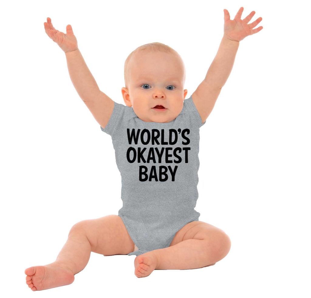 Okayest Baby Romper Bodysuit-Direct To Garment Print-Brisco Baby