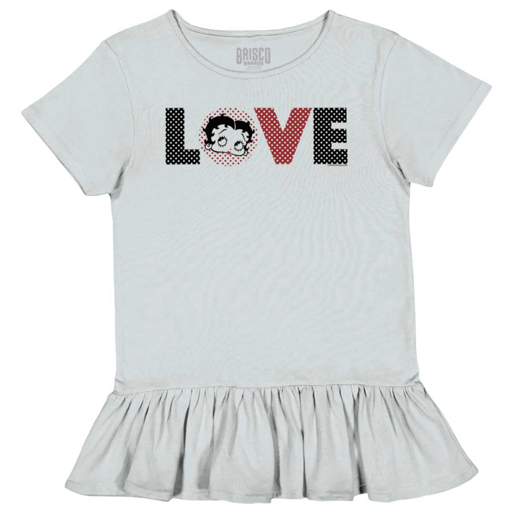 Pop Art Betty Toddler Ruffle Bottom Tee-Direct To Garment Print-Brisco Baby