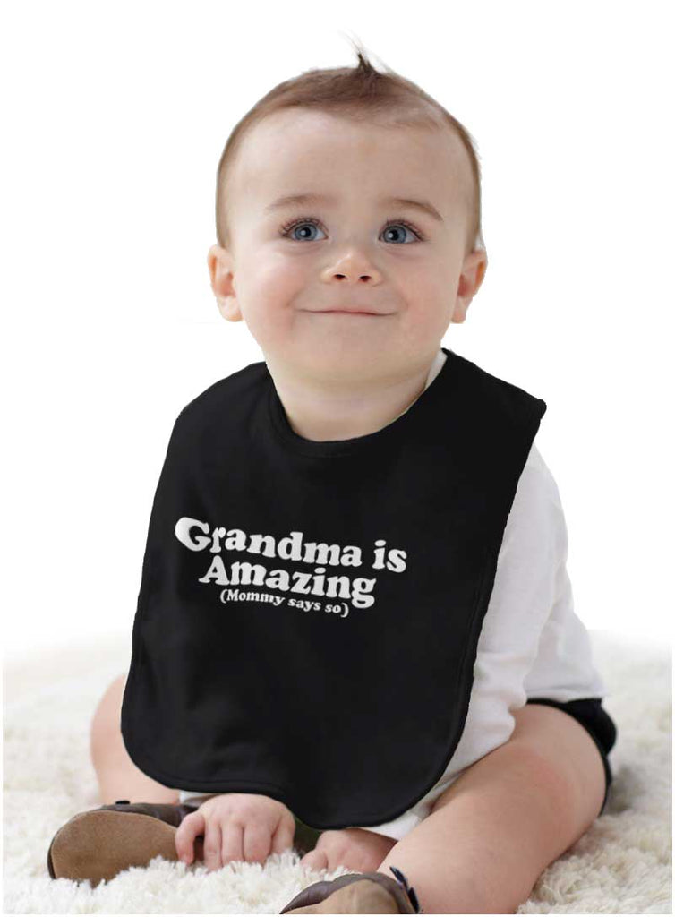 Grandma Amazing Infant Baby Bib-Direct To Garment Print-Brisco Baby