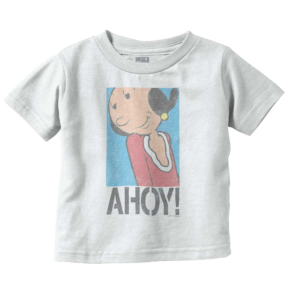 Ahoy Olive Oyl Infant Toddler T Shirt-Direct To Garment Print-Brisco Baby