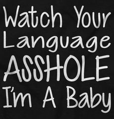 Watch The Language Romper Bodysuit-Direct To Garment Print-Brisco Baby