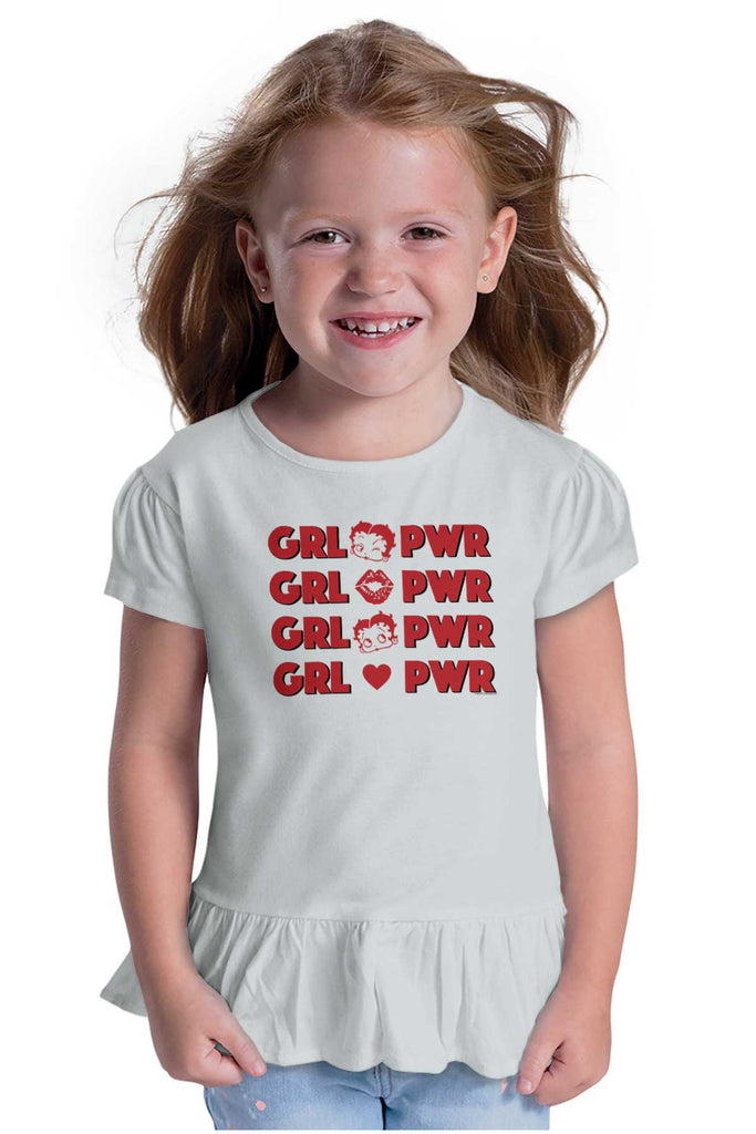 Girl Power Toddler Ruffle Bottom Tee-Direct To Garment Print-Brisco Baby
