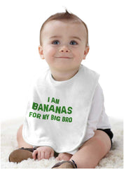 I Am Bananas For My Big Bro Infant Baby Bib-Direct To Garment Print-Brisco Baby