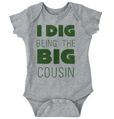 Dig Big Cousin Romper Bodysuit-Direct To Garment Print-Brisco Baby