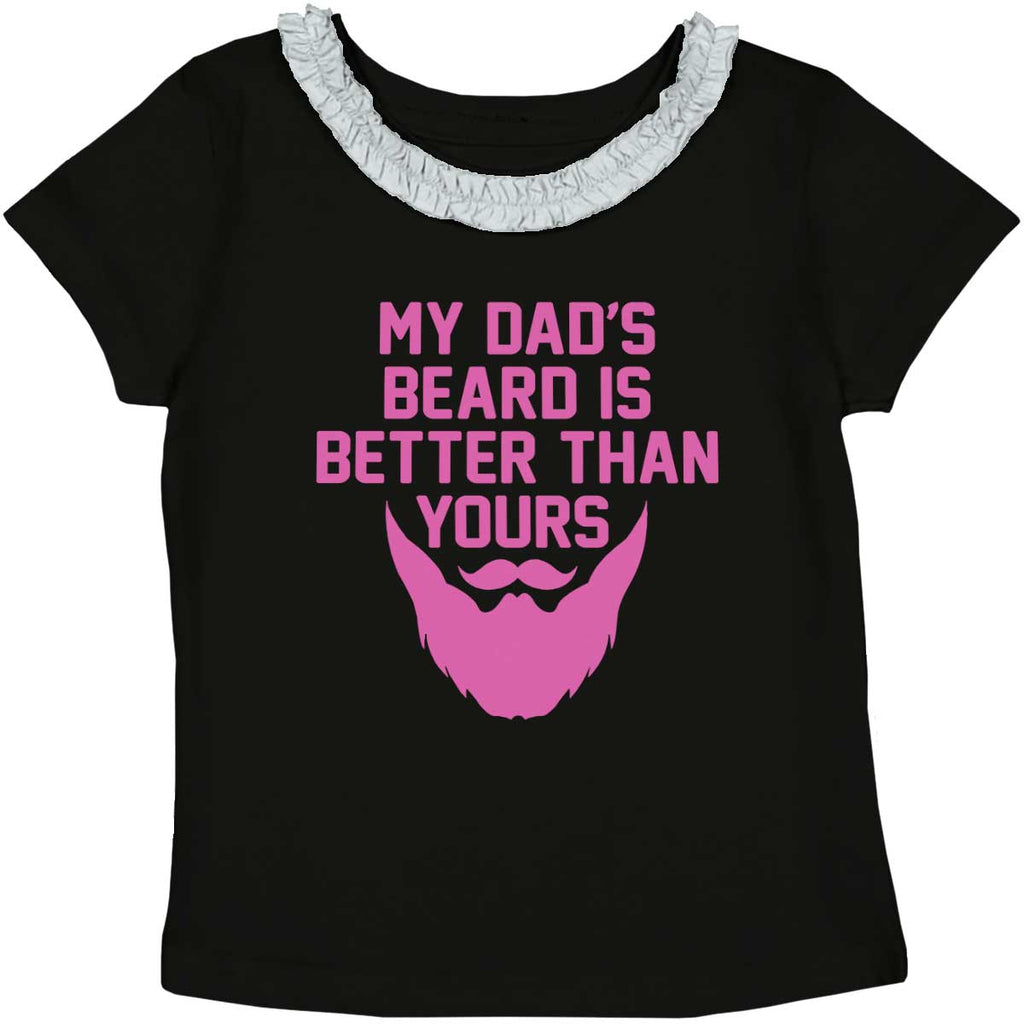 Dad's Beard Toddler Ruffled Trim T-Shirt-Direct To Garment Print-Brisco Baby