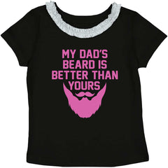 Dad's Beard Toddler Ruffled Trim T-Shirt-Direct To Garment Print-Brisco Baby