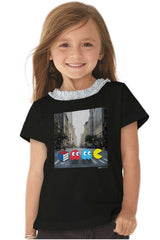 The Beatles Pac-Man Toddler Ruffled Trim T-Shirt-Direct To Garment Print-Brisco Baby