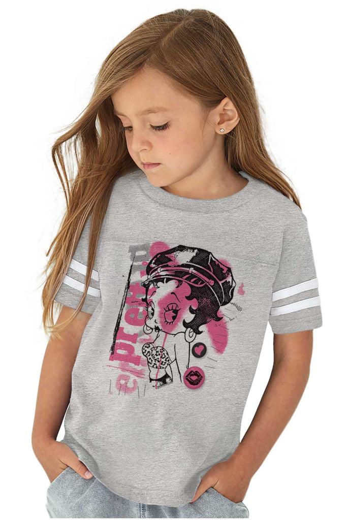Pinup Betty Toddler Football Jersey Tee-Direct To Garment Print-Brisco Baby
