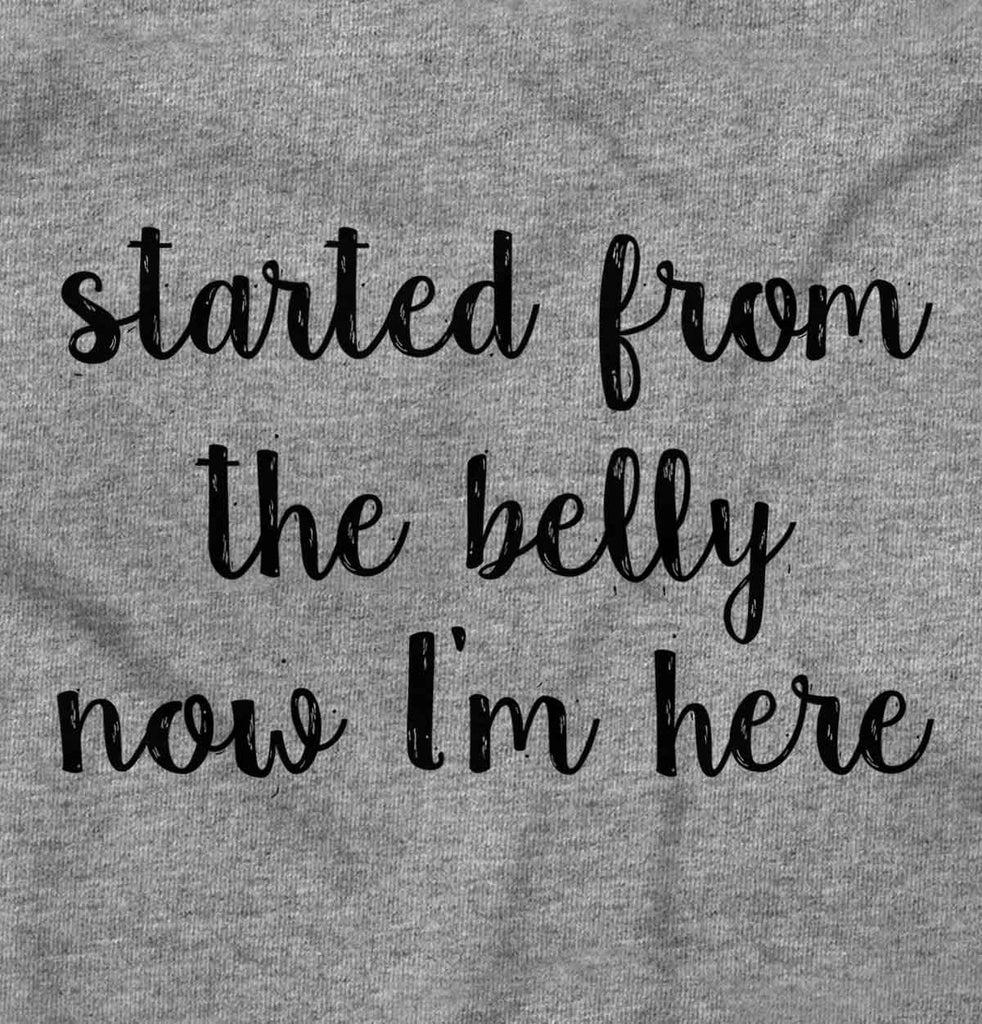 Started From The Belly Romper Bodysuit-Direct To Garment Print-Brisco Baby