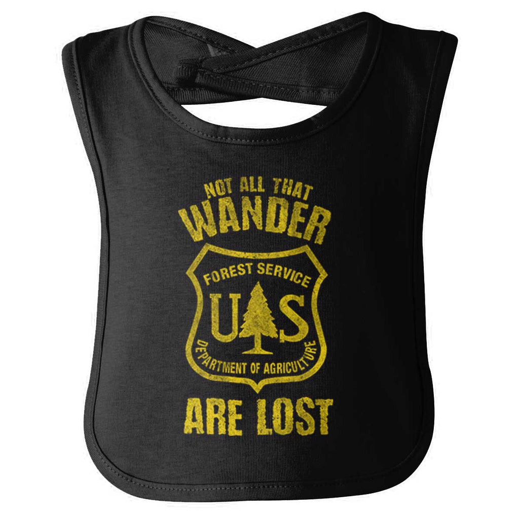 No All Who Wander Infant Baby Bib-Direct To Garment Print-Brisco Baby