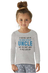 Mess With My Uncle Solid Long Sleeve T-Direct To Garment Print-Brisco Baby