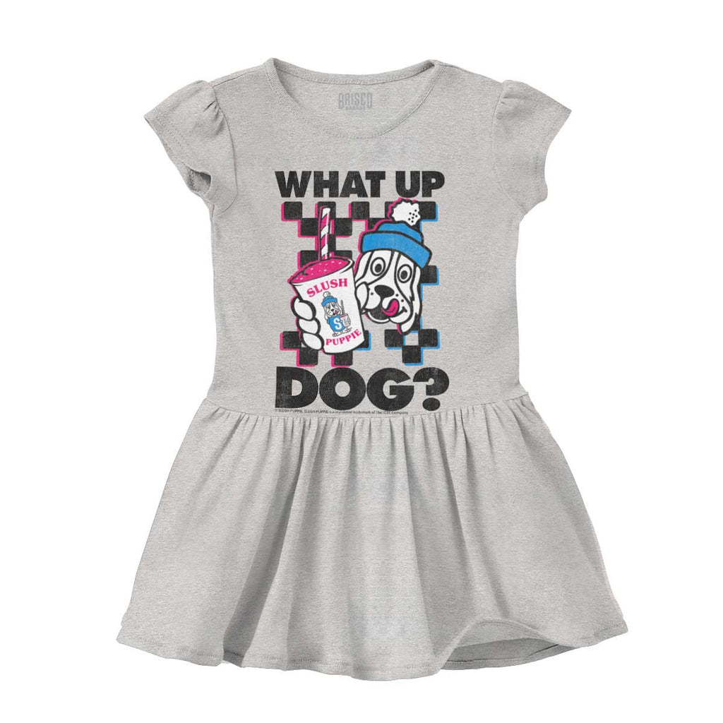 What Up Dog Solid Baby Infant Dress-Direct To Garment Print-Brisco Baby