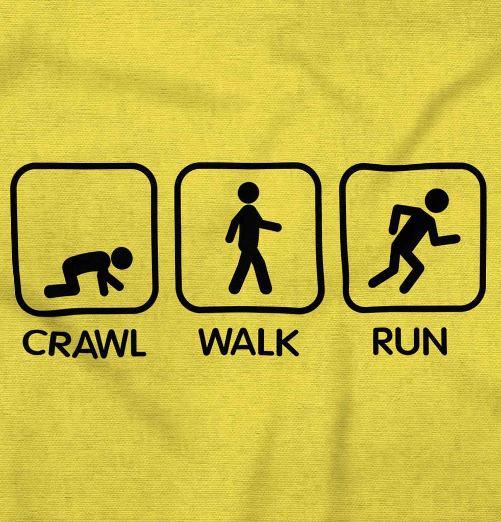 Crawl Walk Run Romper Bodysuit-Direct To Garment Print-Brisco Baby