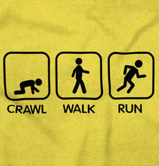 Crawl Walk Run Romper Bodysuit-Direct To Garment Print-Brisco Baby