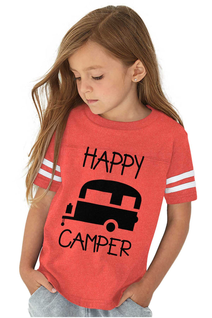 Happy Camper Toddler Football Jersey Tee-Direct To Garment Print-Brisco Baby