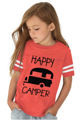 Happy Camper Toddler Football Jersey Tee-Direct To Garment Print-Brisco Baby