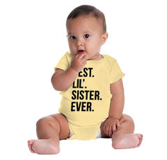 Best Lil Sister Ever Romper Bodysuit-Direct To Garment Print-Brisco Baby